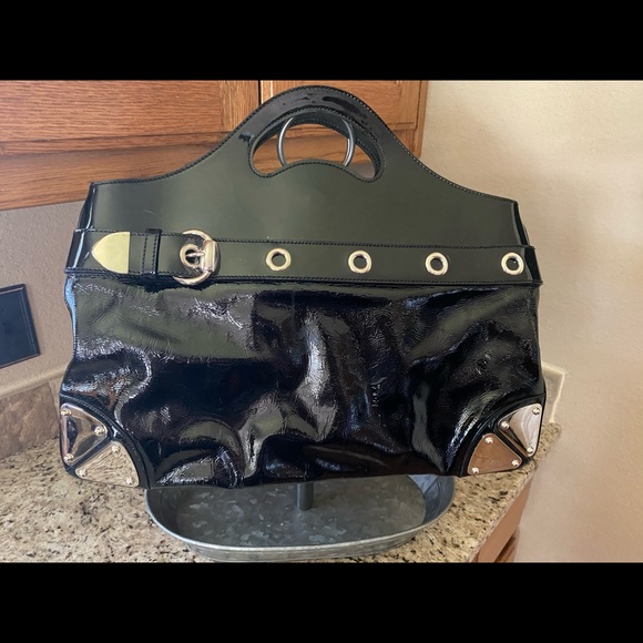Gucci Black paten leather over sized Clutch - Picture 1 of 5